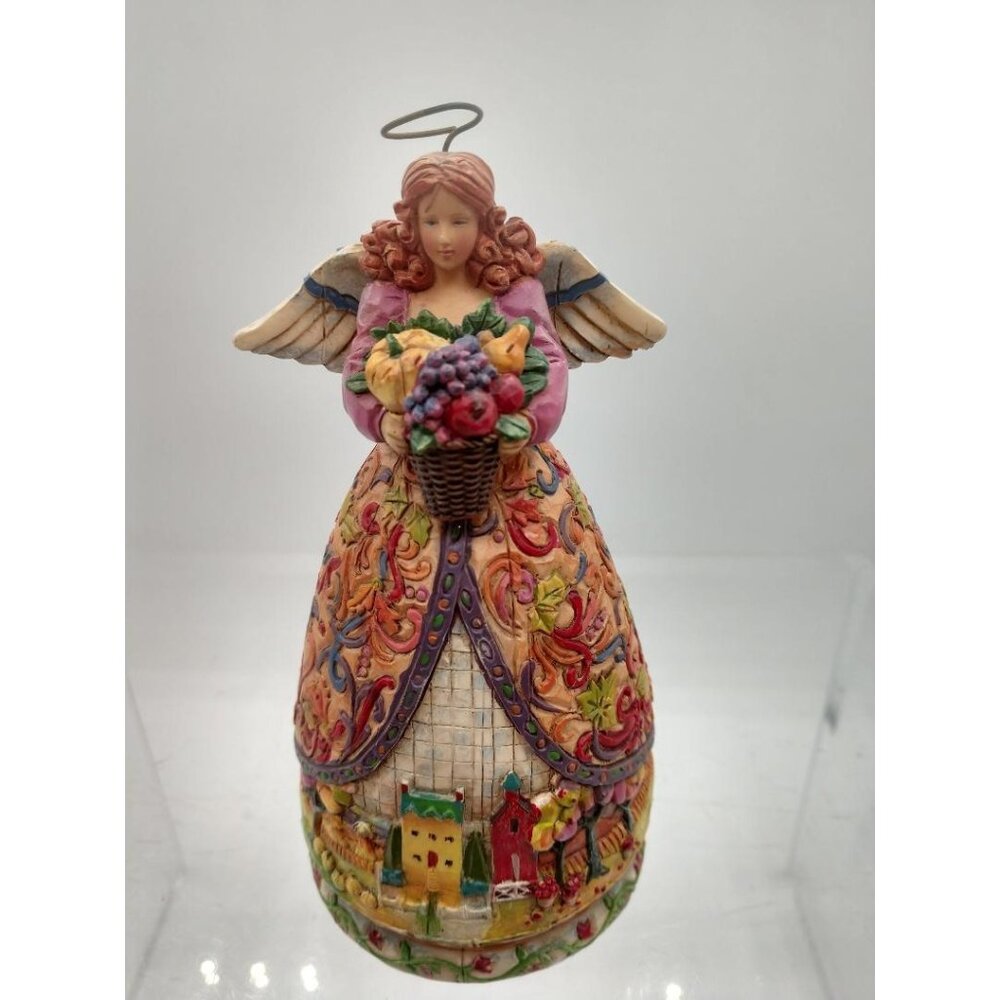 Jim Shore Heartwood Creek "Bountiful Angel" Figurine With Basket Of Fruit 400672